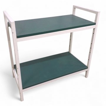 Aktenregal, Gestell lichtgrau, 3 Ablagen dunkelgrün, B78x39xH75