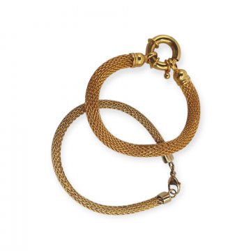 Armband Mesh, flach/rund, gold/silber, divers