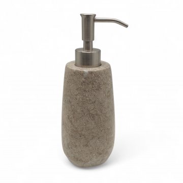 Seifenspender, Naturstein, beige/grau 