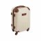Koffer, BERLIN, beige, ABS, Volumen 39 Liter, 4  Leichtlaufrollen, Teleskop-Trolleygriff