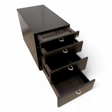 Rollcontainer ARTCOLLECTION, Esche schwarz, 3 oder 4 Schübe, Chromgriffe, B43xT80xH61