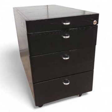 Rollcontainer ARTCOLLECTION, Esche schwarz, 3 oder 4 Schübe, Chromgriffe, B43xT80xH61