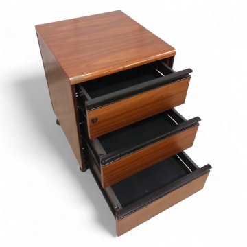 Rollcontainer ARCHIUTTI, Nußbaum rotbraun, 3 Schübe, Kante vorne gerundet, B43xT46xH58