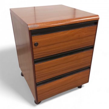 Rollcontainer ARCHIUTTI, Nußbaum rotbraun, 3 Schübe, Kante vorne gerundet, B43xT46xH58