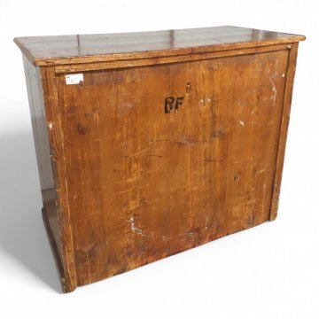 Kommode JHW Wurzelfurnier, 3 Schübe, Bronzebeschläge, 90x44x75 cm