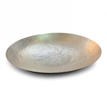 Schale, Sockelschale, silber, Metall gehämmert, Ø 59cm