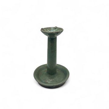 Kerzenleuchter, grün Keramik mit Tellerfuss 26cm hoch