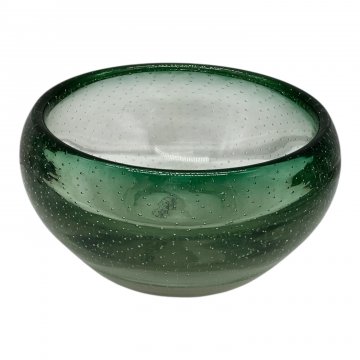 Glasschale, grün, mit Bubbles