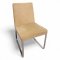 Stuhl CALLIGARIS, Sitz und Rücken sandbeige, gerader Rücken, Chromkufengestell