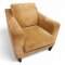 Sessel SALCON, Vollpolster Breitcord goldbeige, lose Polsterkissen, gerade Armlehnen, Füße dkl.braun konisch