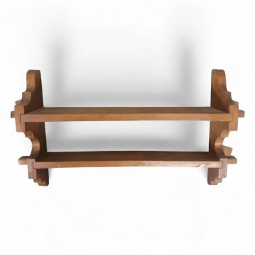Wandbord Eiche rustikal, 2 Ablagen, seitlich verzapft, B55xT12xH32