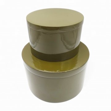 Deckeldose, rund, Bambus, hochglanz olivgrün, innen hell, H12cm Ø20cm