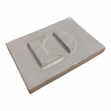 Wandkachel, Relief 60er Jahre Design, grau glänzend lasiert, C