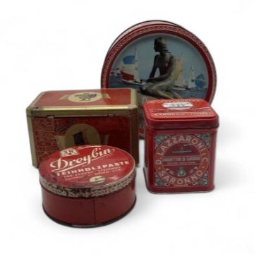 Blechdose, Vintage, farbig / rost, 