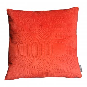 Kissen, 45x45cm, rot, Mikrofaser, lochartiges Muster WINKLER