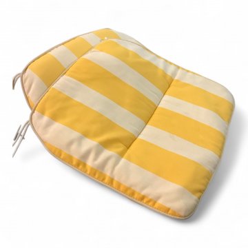 Gartenstuhlauflage, gestreift, gelb / weiß