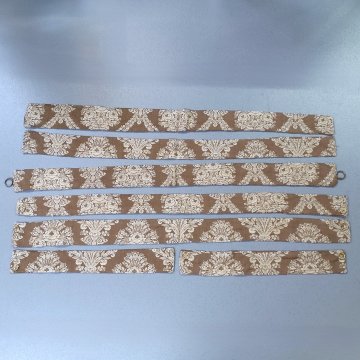 Damast 10x125 Halteband RIMINI braun/beige gemustert, Gardinenhaltebänder, Raffband