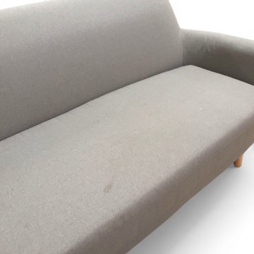 Sofa, 2-Sitzer, Stoff: grau/beige meliert, Füße: Holz natur 03003617