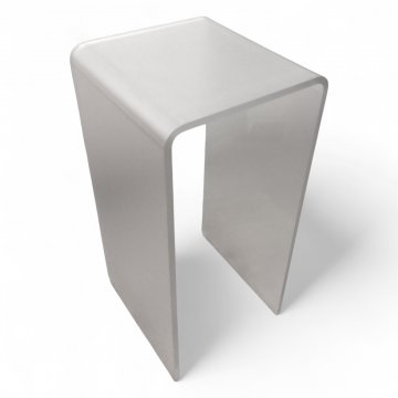 Tisch, Plexi, U-Form, beklebt mit Frostfolie silbergrau, Bx49xT50xH100