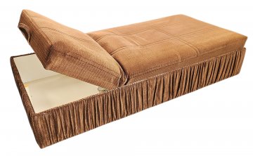 Liege, BENJI, brauner stoff, 2 lose Kissen, 96x200cm, h 44cm