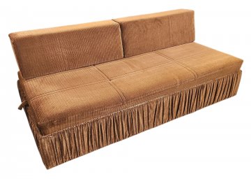 Liege, BENJI, brauner stoff, 2 lose Kissen, 96x200cm, h 44cm