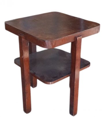 Couchtisch, dkl.Nußbaum, 50x50cm, h= 63cm, Zwischenboden 