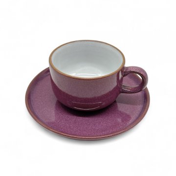 Tasse mit Untertasse, Lila meliert, Friesland, ceracron