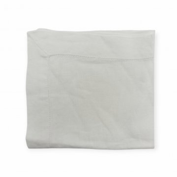 Serviette 40x45, weiß, Leinen, Hohlsaum