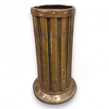 Schirmständer, Messing getrieben, zylindrisch, Tellersockel