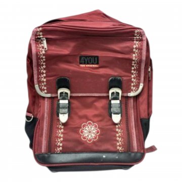 Schulranzen/Schultasche, Rucksack, 4YOU, weinrot mit weißen Stickereien