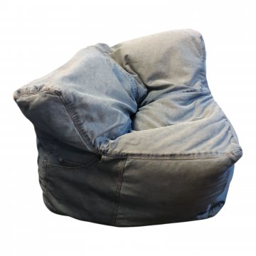 Sitzkissen / Sitzsack, hellblau, Jeansstoff