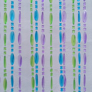 Türvorhang 90x200 COLOR kleine Perlen Plastik, durchsichtig, pink, neongrün, blau, 74 Schnüre