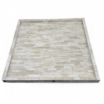 Tablett, quadratisch, aus Knochen, beige, 51x51x3cm (beschädigt)