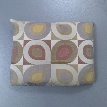 Kissen 60x40 Schachbrett/Auge Muster, creme, beige, gold rot grün bunt (rotes Inlett)