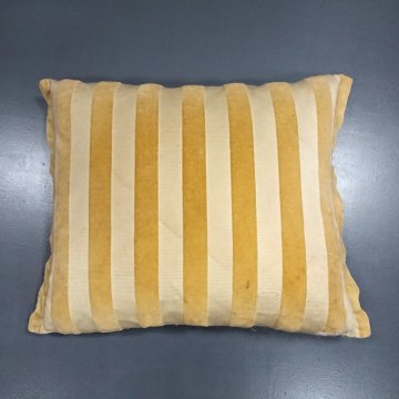 Kissen 55x40 Samt + Stoff, sandfarben + beige, gestreift, Federinlay