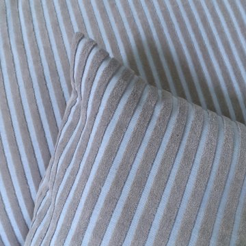 Kissen 40x65 hellgrau, Chenillestreifen
