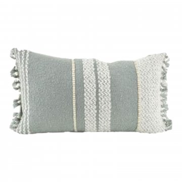 Kissen 35x60, Retro 60er, hellgrau/creme, Streifen mit Zickzack-Muster