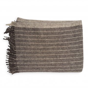 Decke 130x190cm, grau-weiß, gestreift 