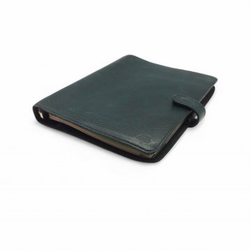 Timer / Filofax, A5, grünes Schlangenhautleder