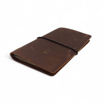 Notizbuch, Vora Leather, recyceltes Papier, Leder braun/grün/lila/schwarz