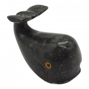 Figur, Wal, Stein, dunkelgrau, klein