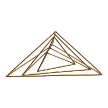 Geometrisches Modell, Deko-Objekt, Pyramide, 3 teilig, goldfarben