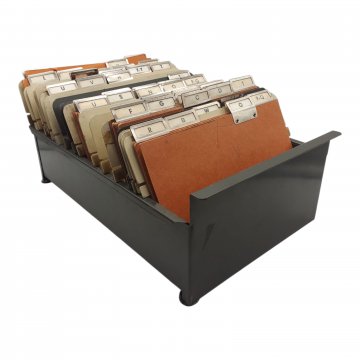 Karteikasten  braun Metall 24x26,H.24cm 