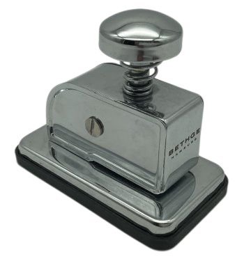 Hefter, verchromt, Klammerloser Hefter, 9x5x9cm, STAPLESS