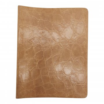 Ordner mit Klemmleiste, Krokoleder, DESKFAX, beige / terracotta, A4