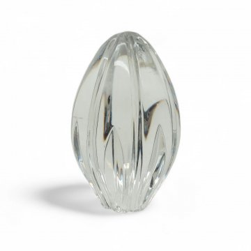 Glas-Deko-Ei, Russisch, reich verziert, geschliffen mit gold bemalt, Ø8cm, H:10cm