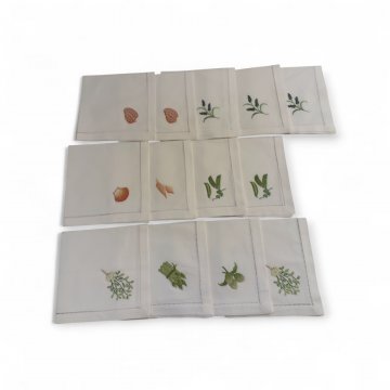 Serviette, Baumwolle/Damast, Diverse, weiß, 45x45cm