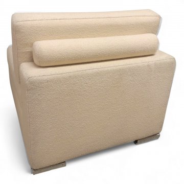 Sofaelement DANCA mitte, Vollpolster h´beige, flache Chromfüße, loses Rückenkissen, B80 