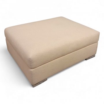 Hocker DANCA, Vollpolster h´beige, flache Chromfüße, L100xB80xH40