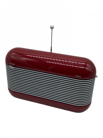 Radio, Transistorradio, dunkelrot / weinrot, querlaufende Lamellen, abgerundete Ecken